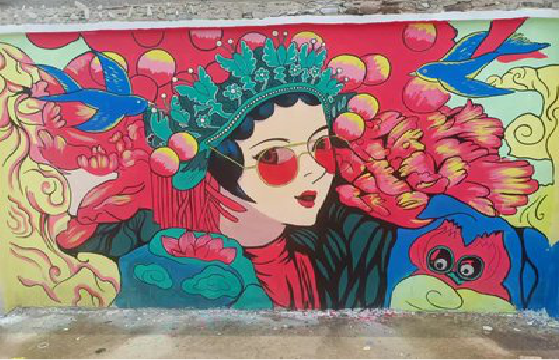 巍山墙体彩绘-网红墙