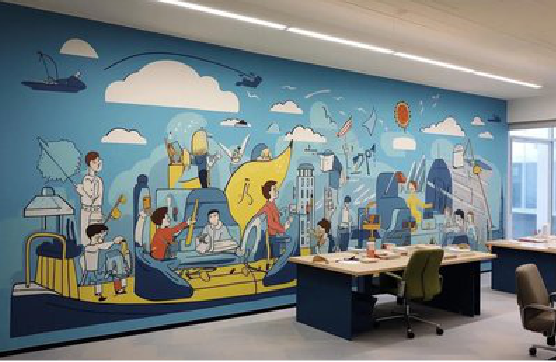 巍山办公室墙绘的特点。