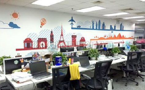 巍山教你设计办公室墙绘的方法。