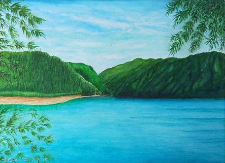 巍山在墙绘中，如何绘画绿水青山？